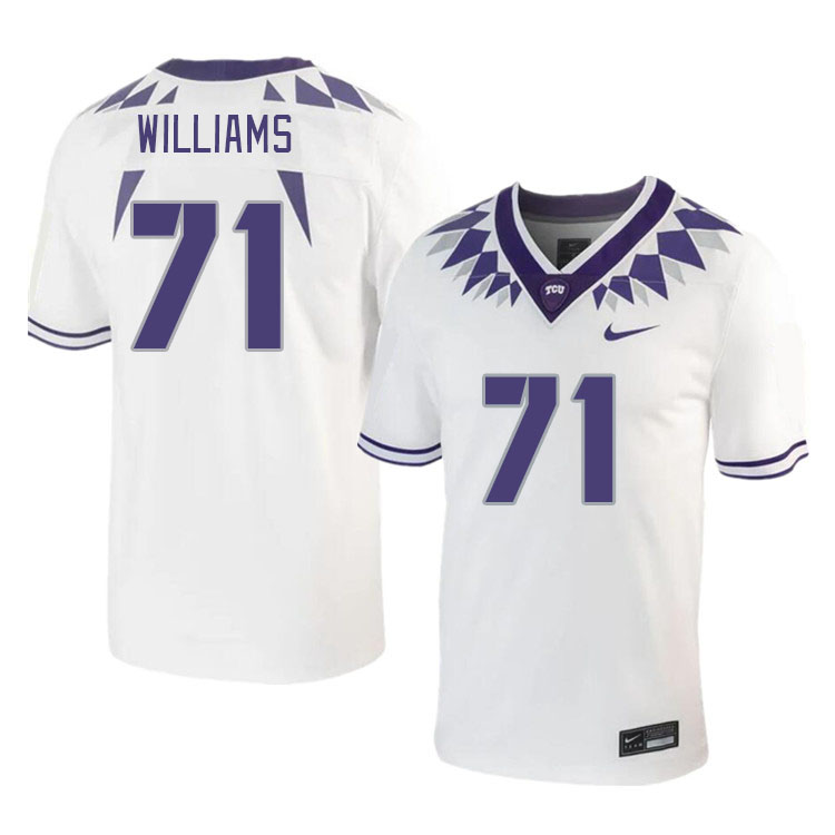 Men #71 Marcus Williams TCU Horned Frogs 2023 College Footbal Jerseys Stitched-White
